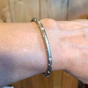 Kate Spade Silver Bangle Bracelet with Rhinestones